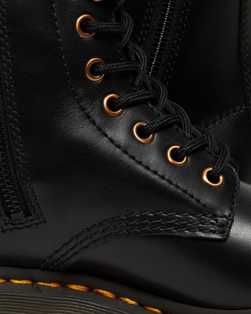 Dr Martens 1460 Pascal Rose Gold Hardware Lær Snørestøvletter Dame Svarte | Norge 587BEX